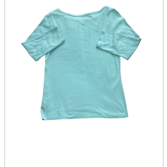 Talbots Light Blue Cotton Tee size Medium Petite (MP) - Picture 4 of 7